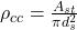 \rho_{c c}=\frac{A_{s t}}{\pi d_{s}^{2}}