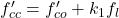 f_{c c}^{\prime}=f_{c o}^{\prime}+k_{1}f_{l}
