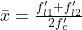 Rendered by QuickLaTeX.com \bar{x}=\frac{f_{l 1}^{\prime}+f_{l 2}^{\prime}}{2 f_{c}^{\prime}}