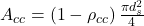 A_{c c}=\left(1-\rho_{c c}\right) \frac{\pi d_{s}^{2}}{4}